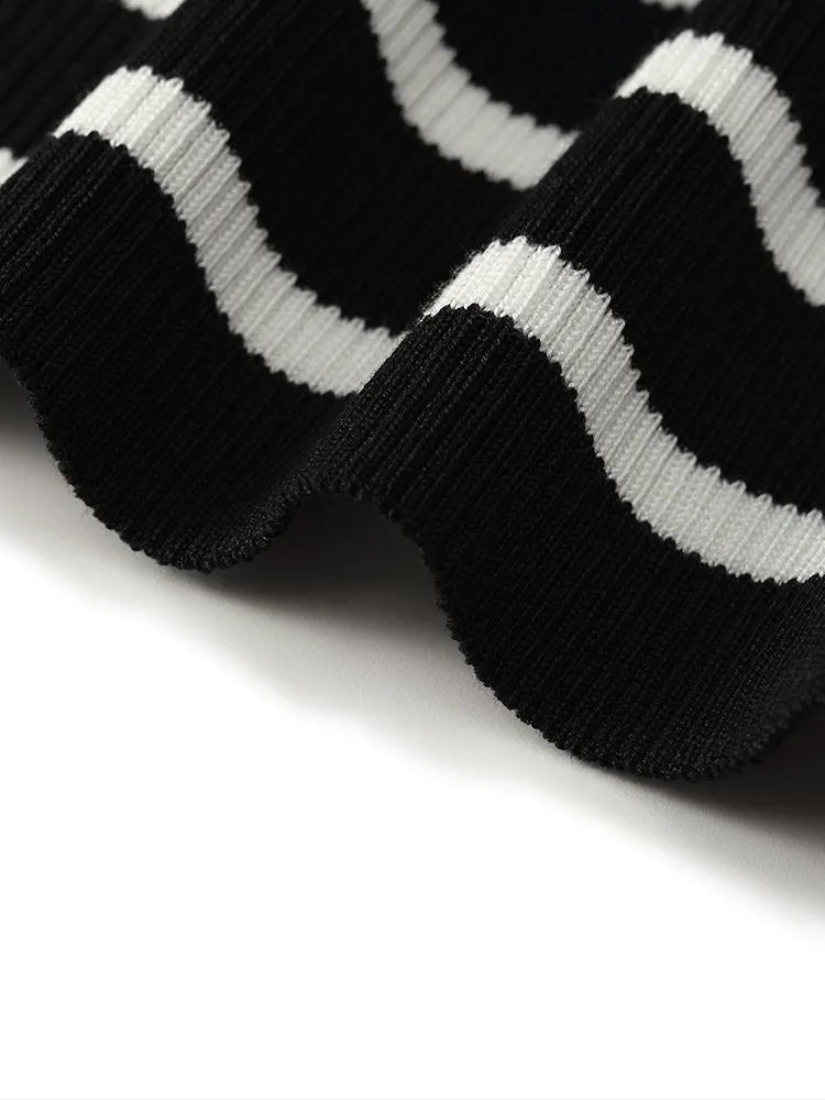 Acetate Cotton Knitted Striped Tank Top