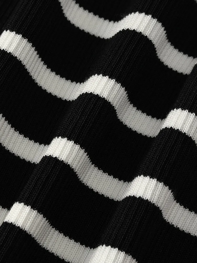 Acetate Cotton Knitted Striped Tank Top