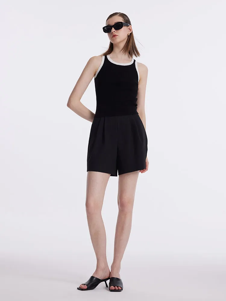 Acetate Cotton Knitted Striped Tank Top