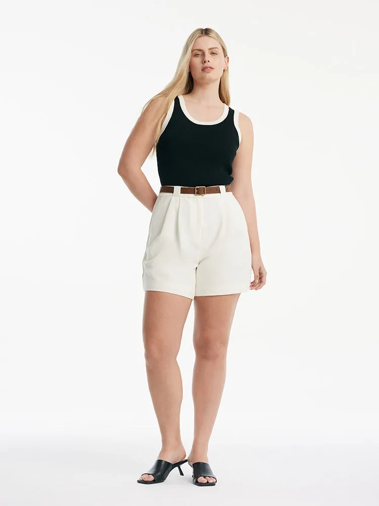 Acetate Cotton Knitted Striped Tank Top