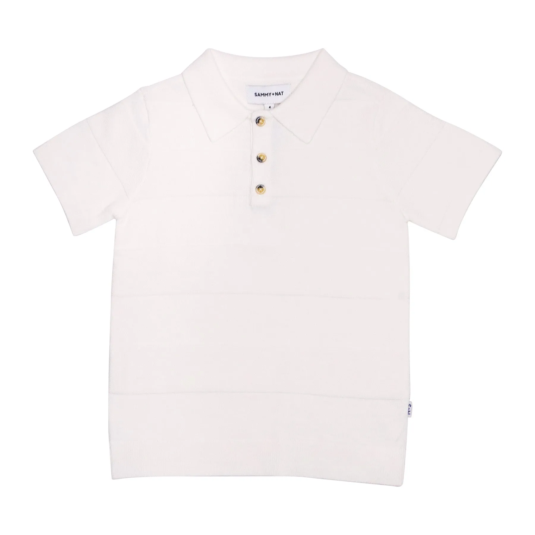 Aiden Knit Polo in Angel White