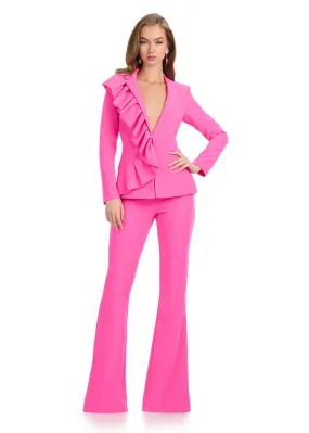 ASHLEYlauren Ruffle Trimmed Jumpsuit 11971