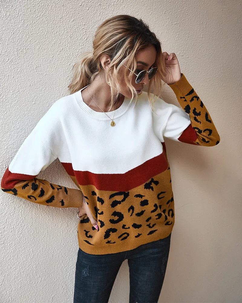 Autumn and Winter Leopard Sweater