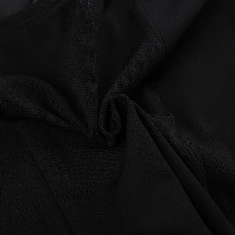 Black Strap Slim Fashion Cropped Top