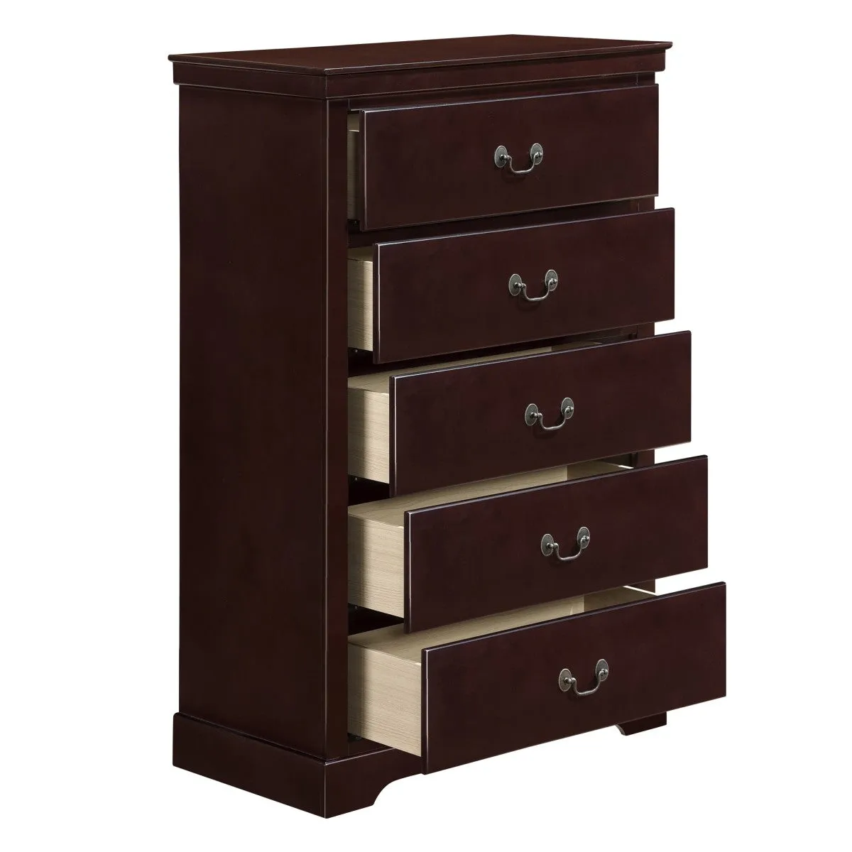 Cherry Wood 5-Drawer Chest (No assembly required)