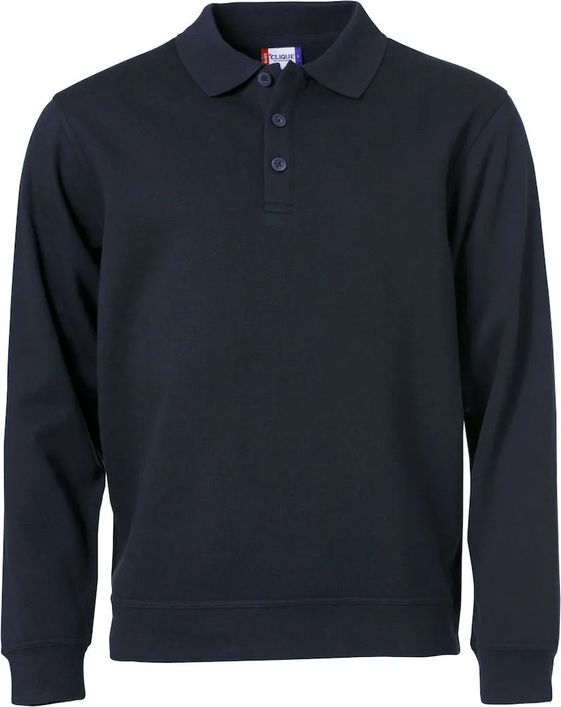 Clique Basic Polo Sweatshirt | Unisex Polo Collar Sweater | Durable | Soft | 4 Colours | XS-3XL
