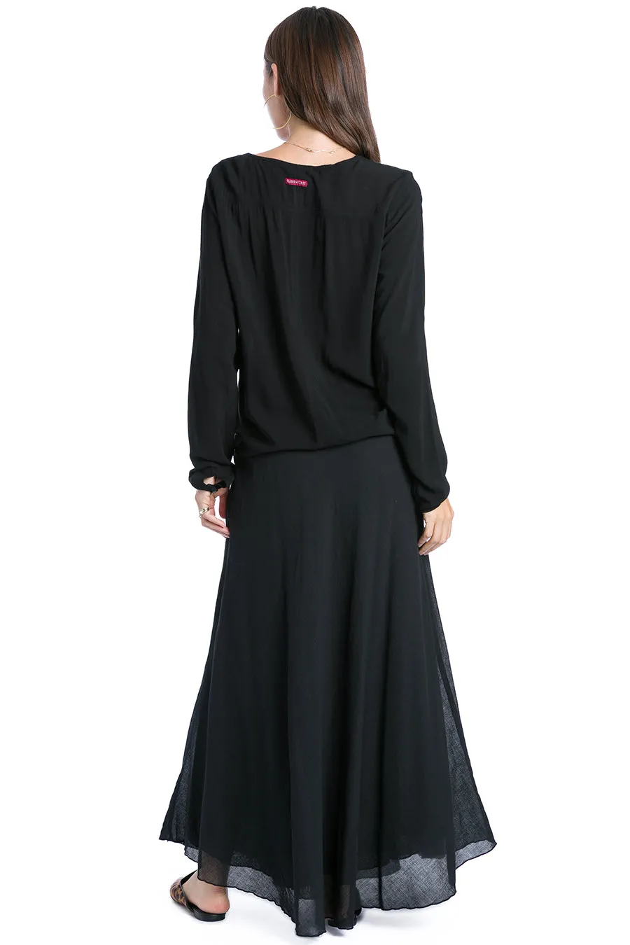 Double Layered Sweep Voile Skirt