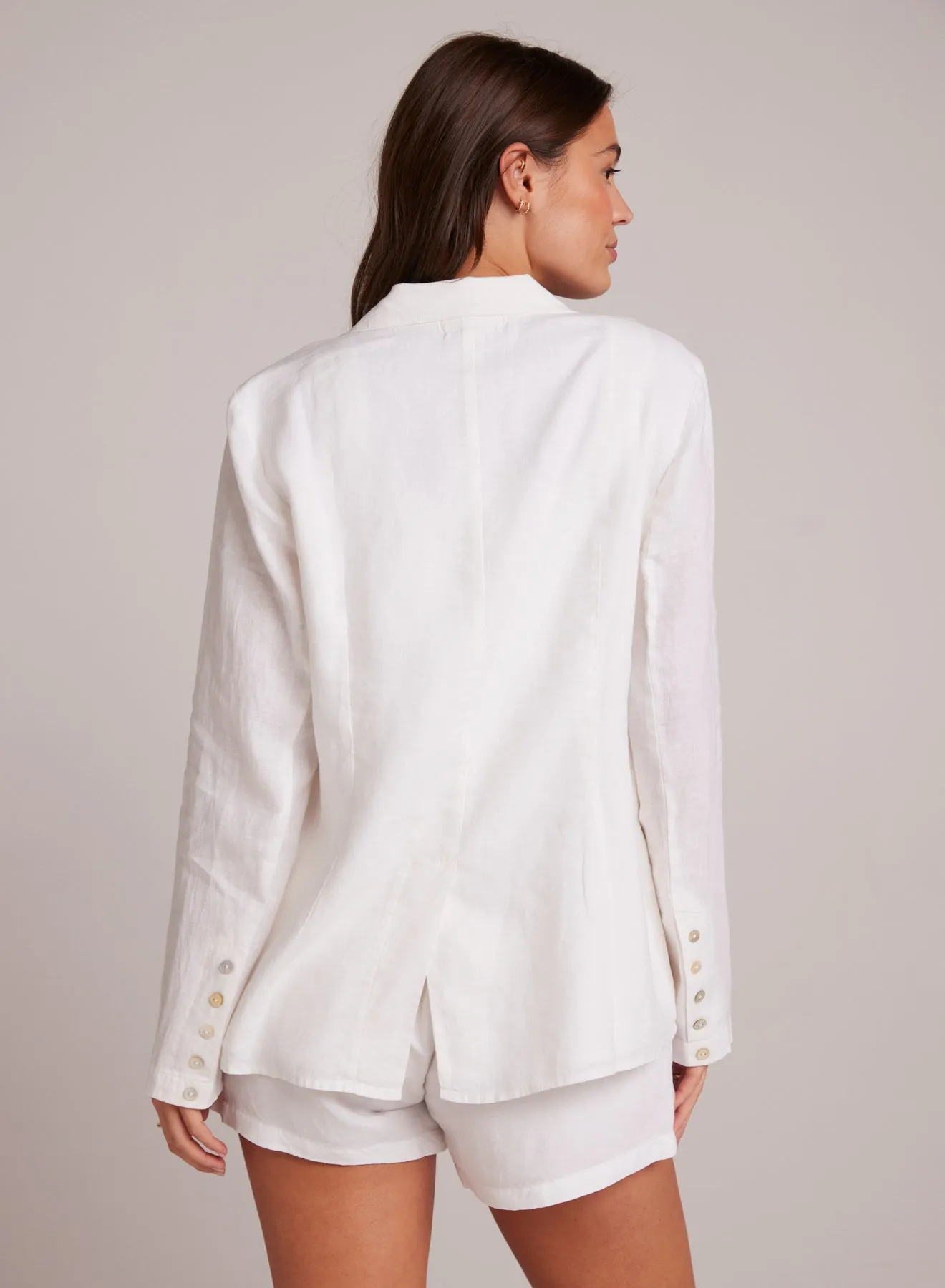 Easy Linen Longline Blazer - White