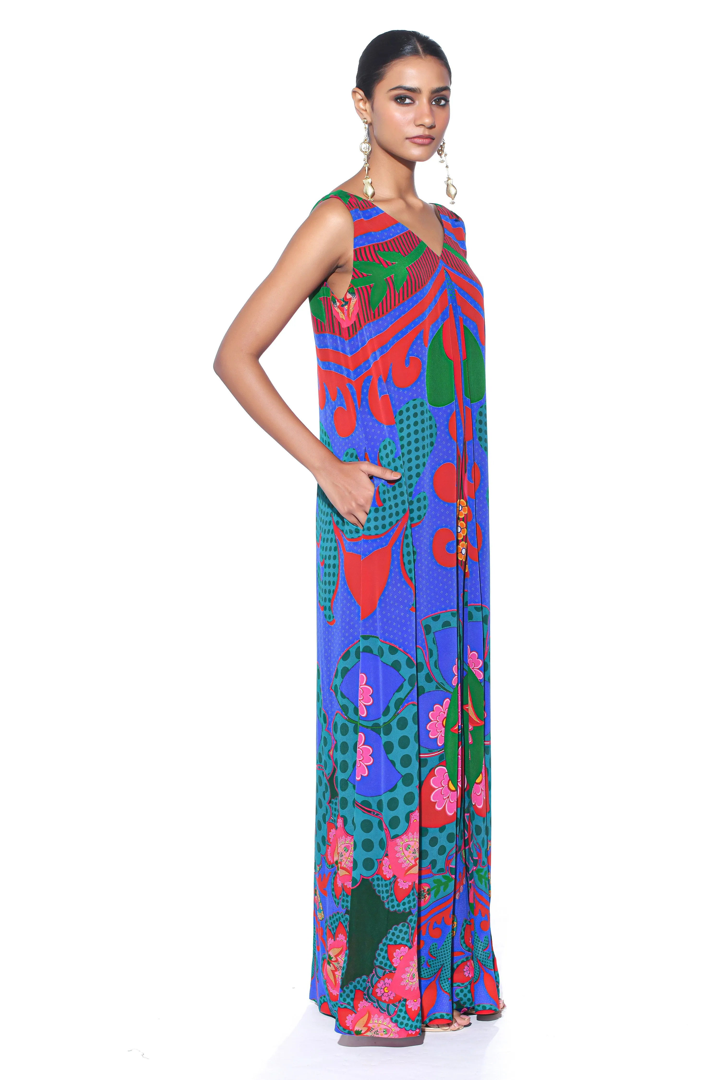 Electric Blue Royal Paisley Jumpsuit