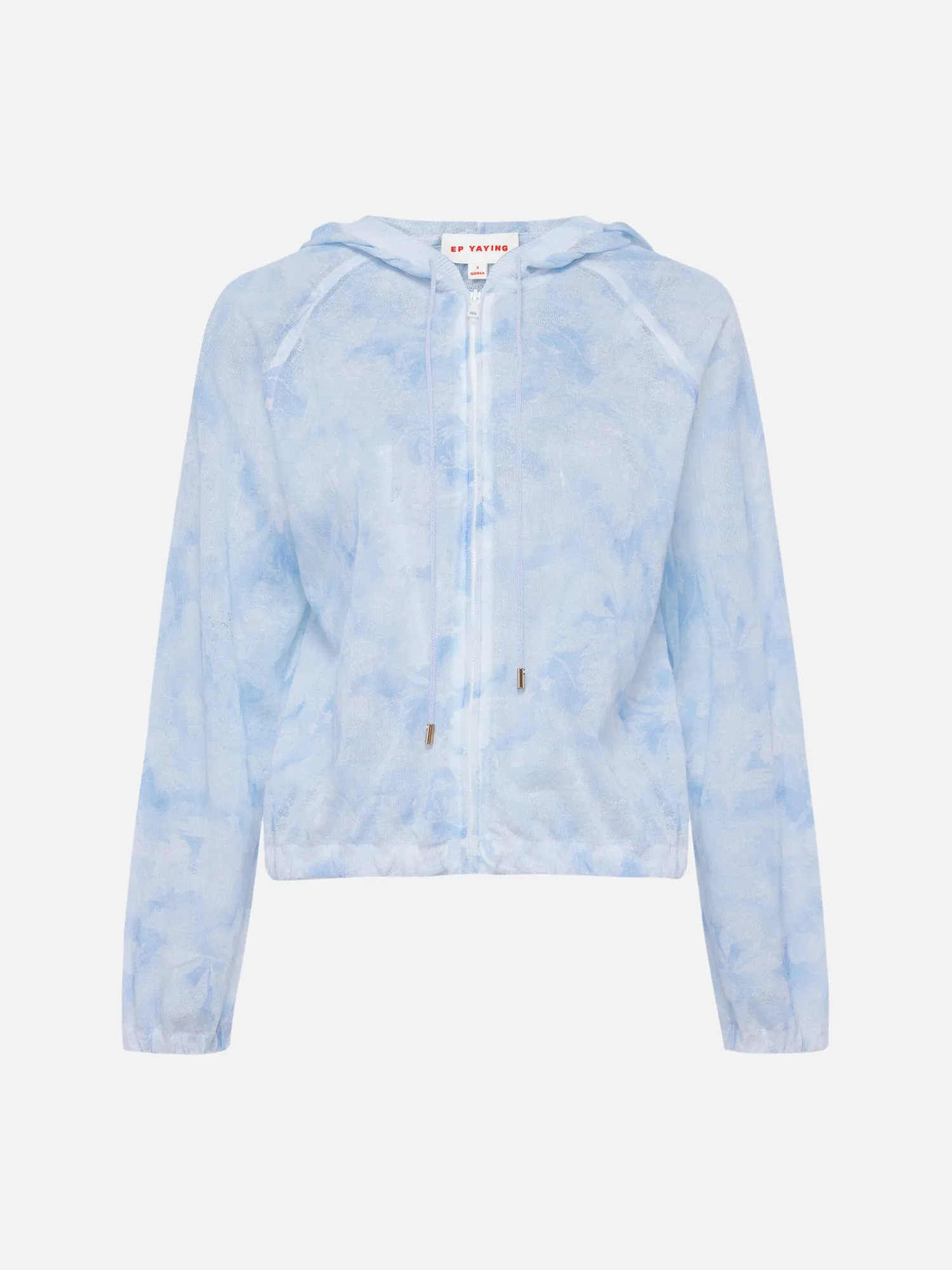 EP YAYING Linen Hooded Knit Cardigan