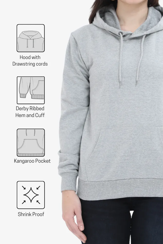 Grey Melange Hoodie for women