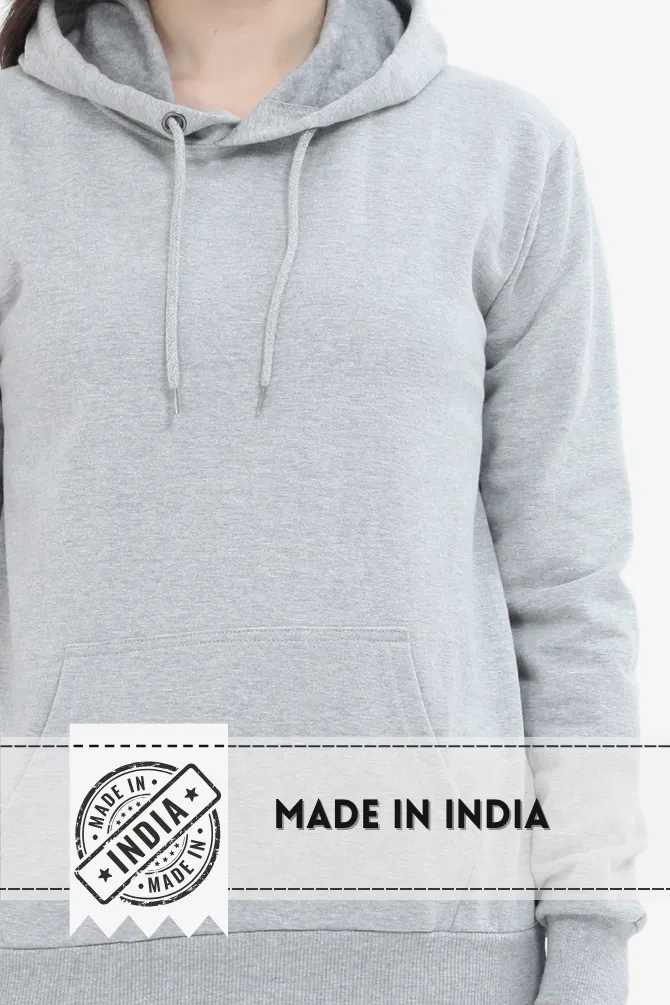 Grey Melange Hoodie for women