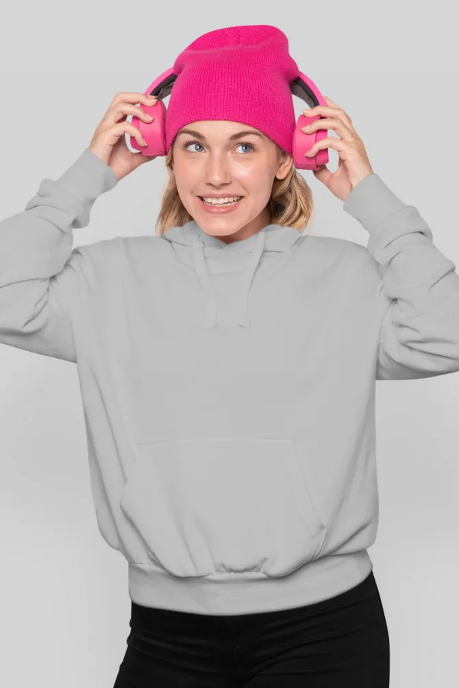 Grey Melange Hoodie for women