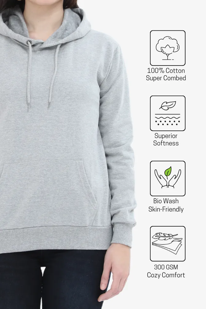 Grey Melange Hoodie for women