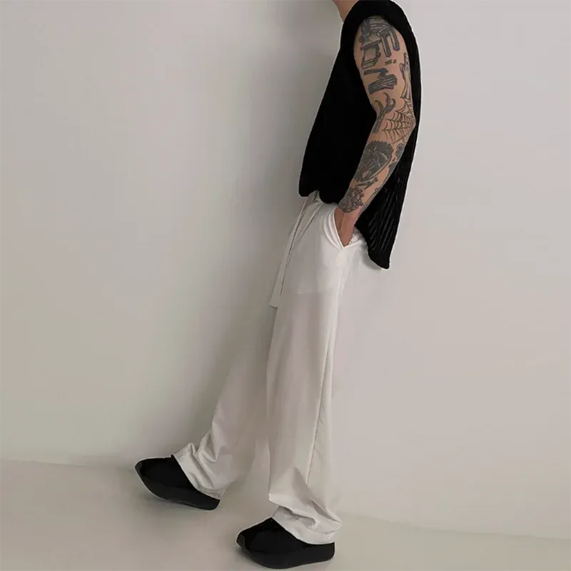 Jinquedai Y2K Style Hollow Out Knitted Tank Tops Men Summer New Fashion Streetwear O Neck Sleeveless Knit Vest Leisure Mens Knit Camisoles