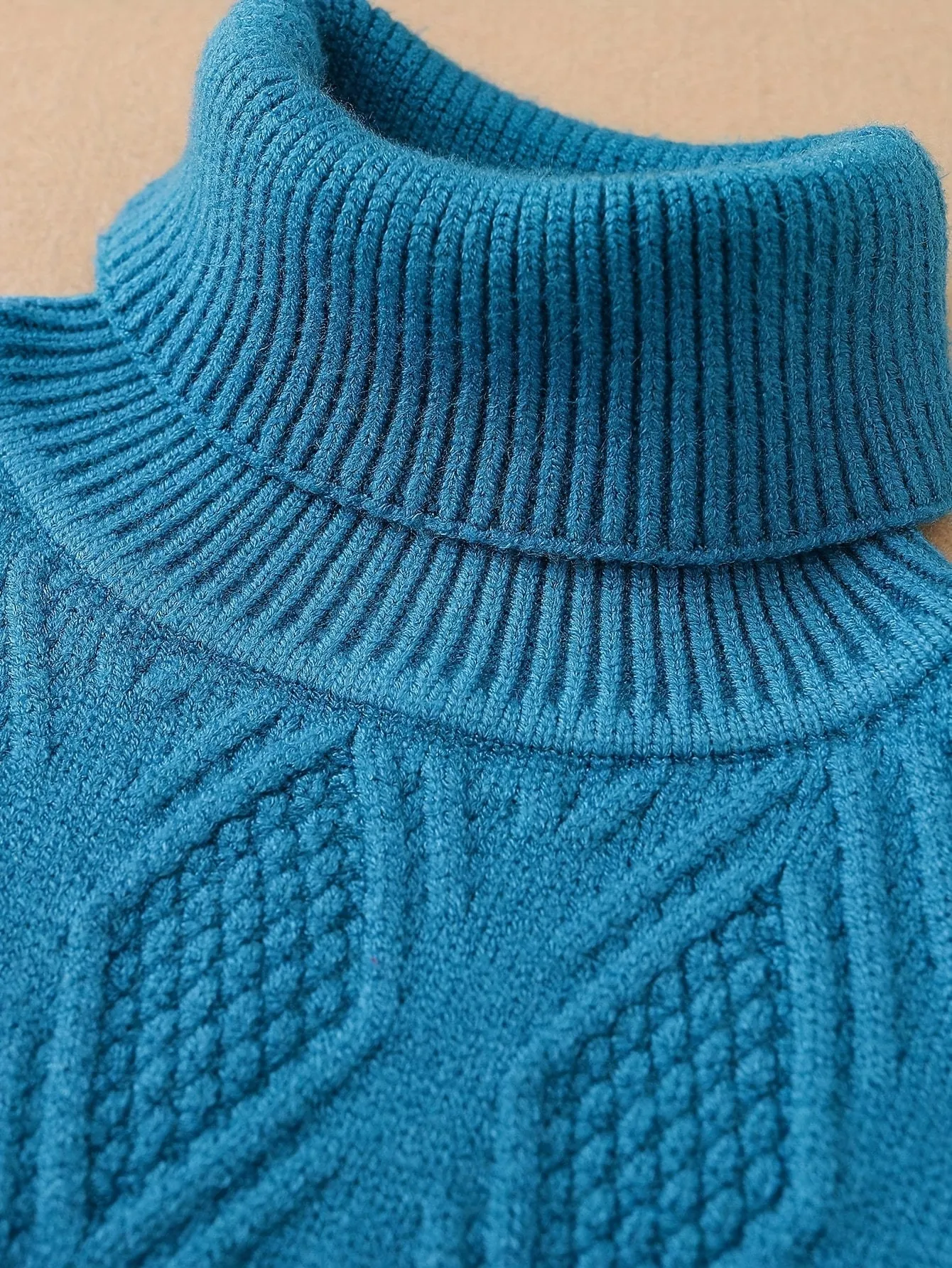 KUYEEBEAR Boys Casual Turtleneck Long Sleeve Knit Pullover Sweater For Fall/Winter