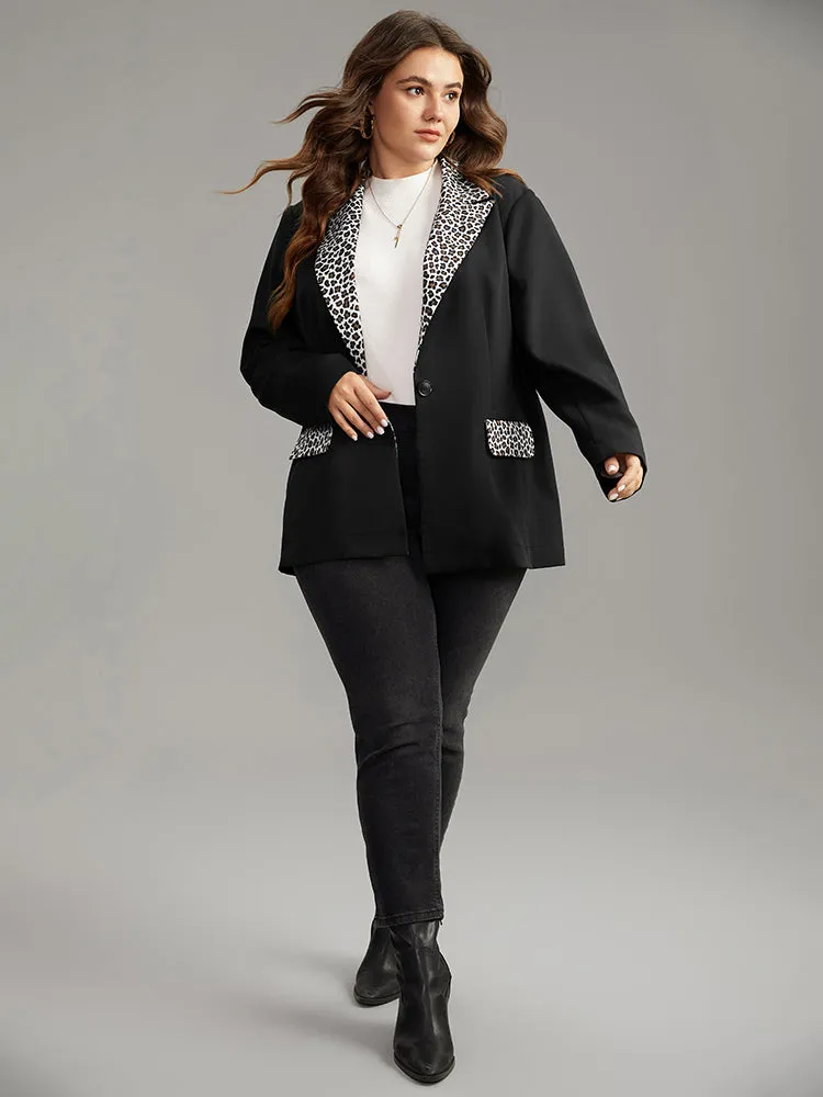 Leopard Patchwork Contrast Blazer
