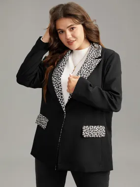 Leopard Patchwork Contrast Blazer