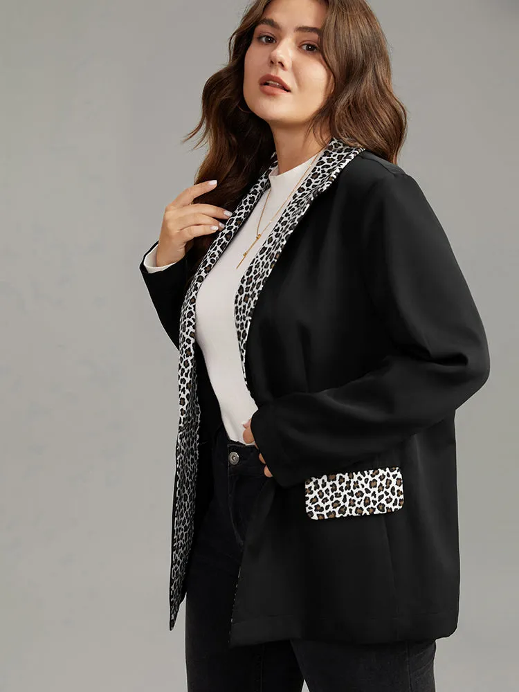 Leopard Patchwork Contrast Blazer