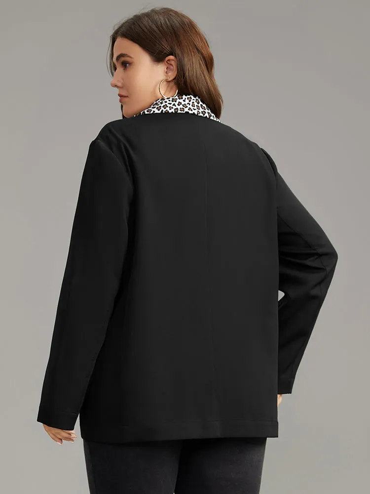 Leopard Patchwork Contrast Blazer