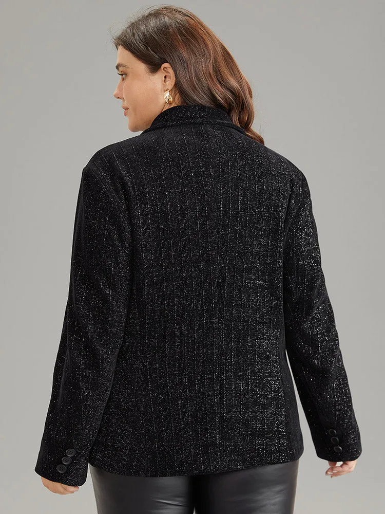 Lurex Double Breasted Patched Pocket Blazer