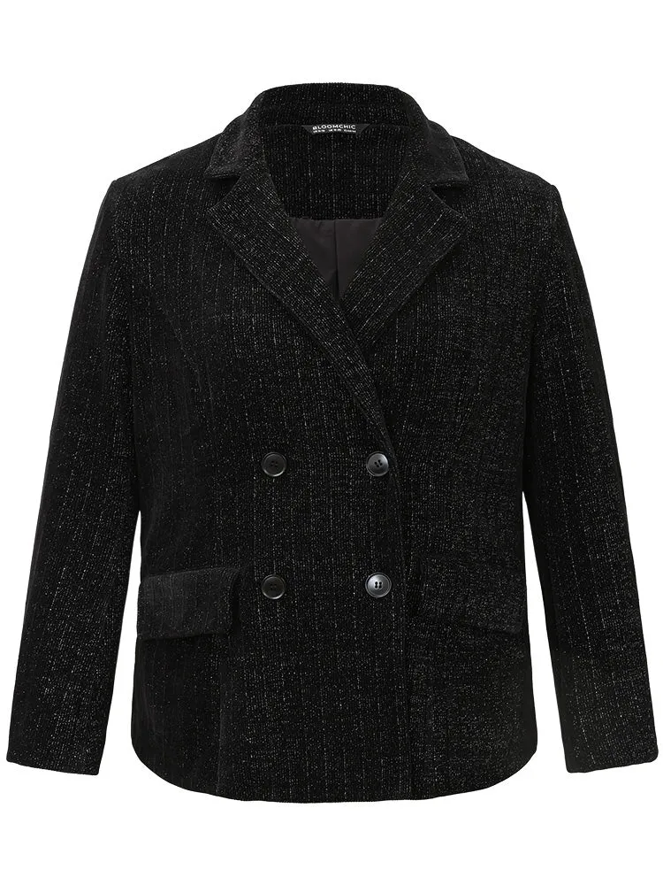 Lurex Double Breasted Patched Pocket Blazer
