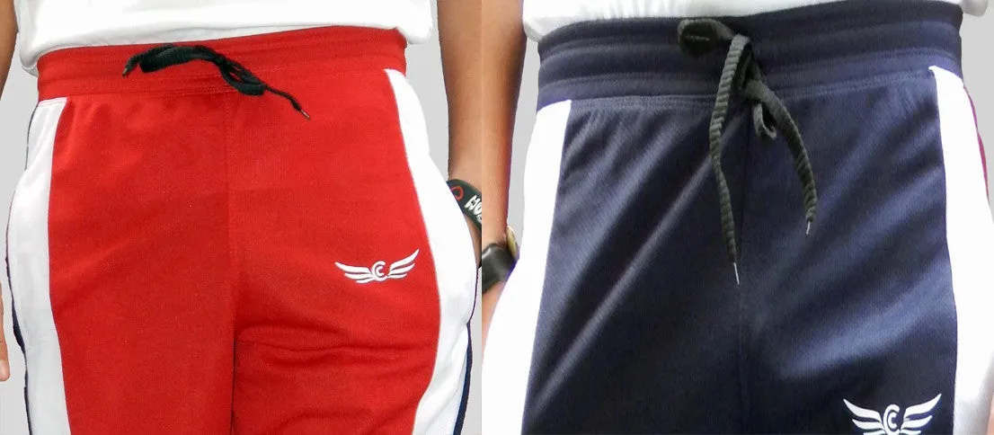 Men Colorblock Red/Dark Blue Track Pants (Pack of 2)