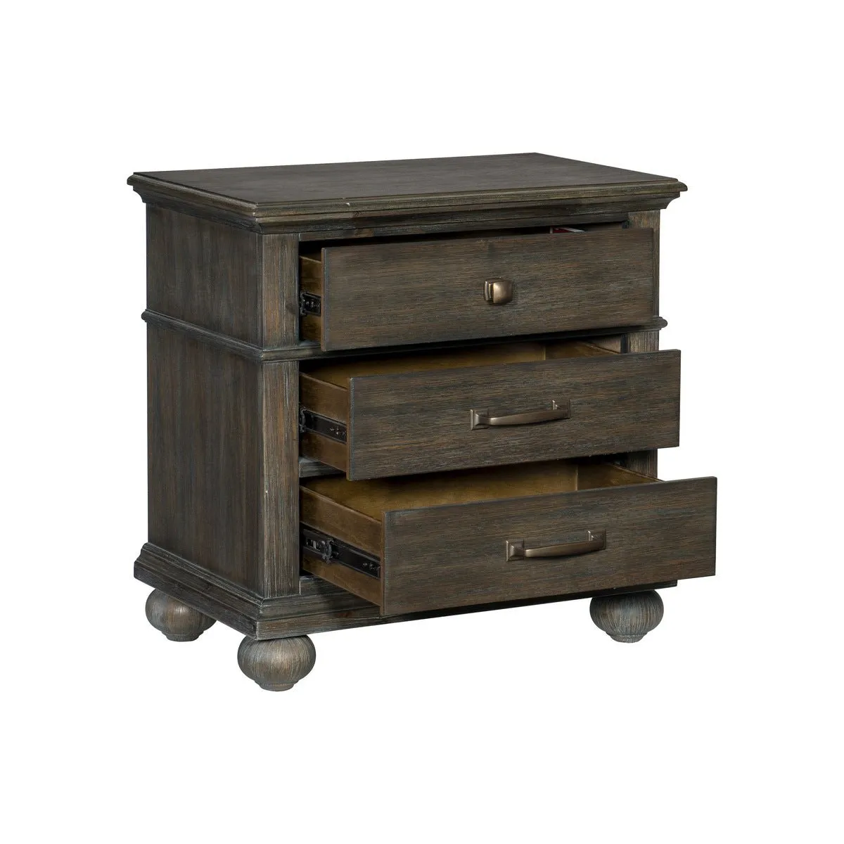 Motsinger Night Stand Wire Brush Rustic Brown