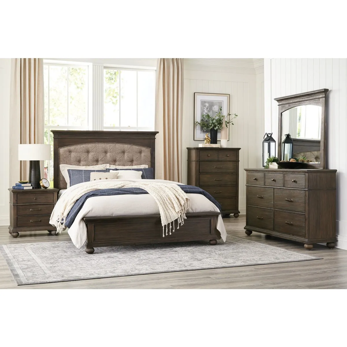 Motsinger Night Stand Wire Brush Rustic Brown