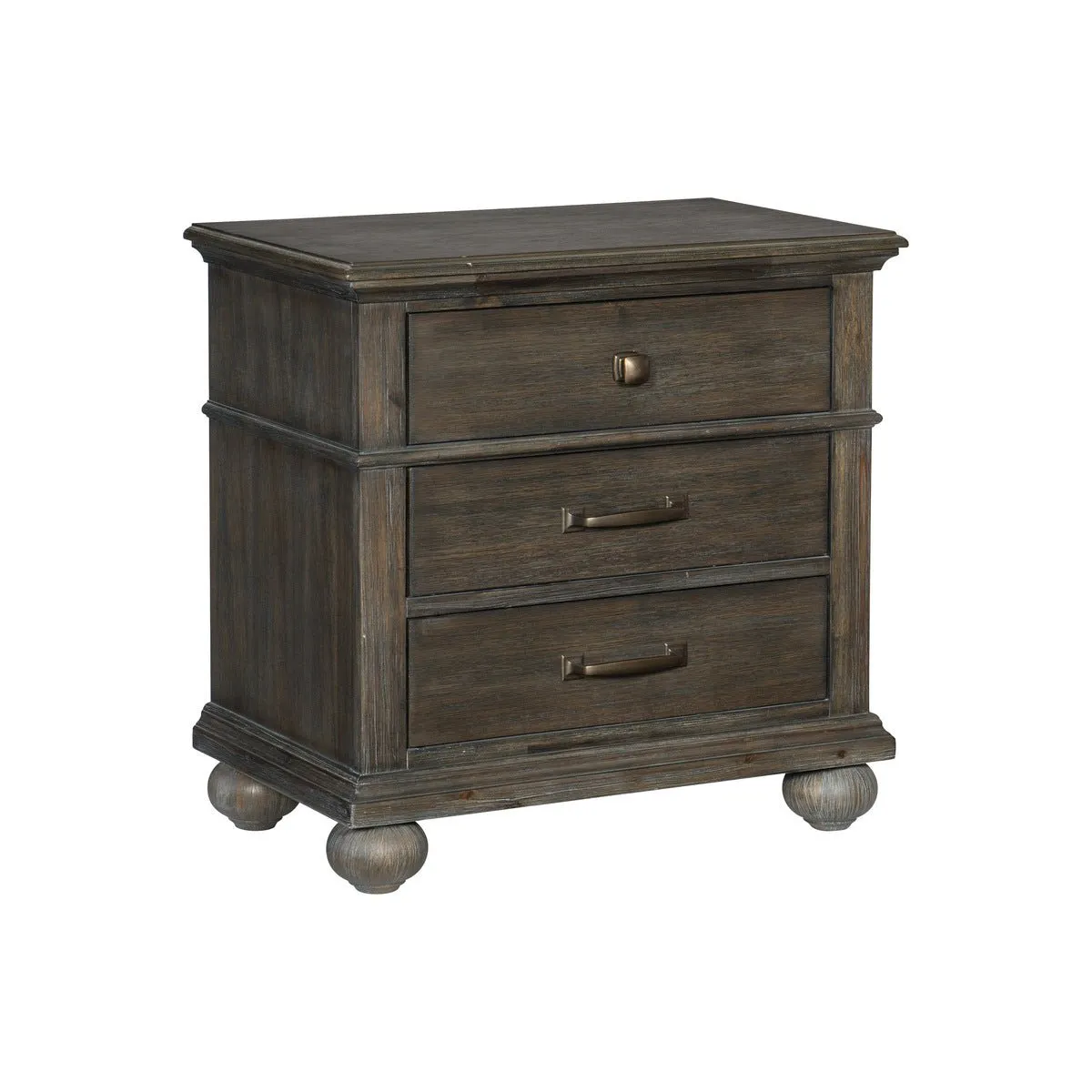 Motsinger Night Stand Wire Brush Rustic Brown