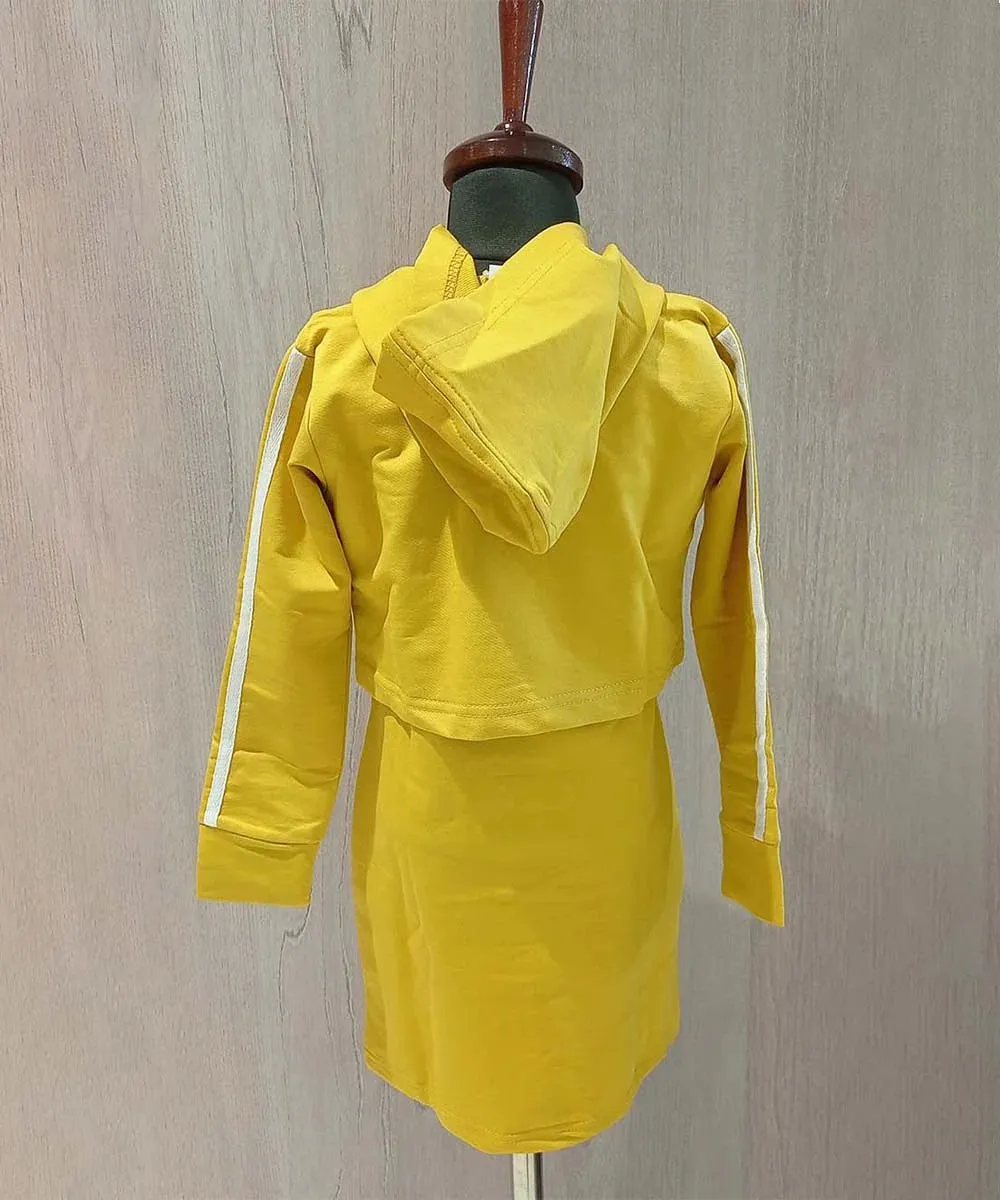 Mustard Yellow Long Sleeves Party Wear Dress