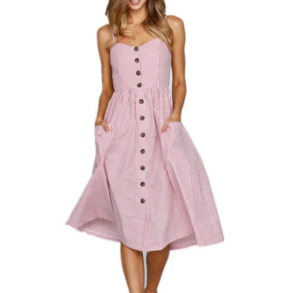 Print Floral Stripe Long Dress Sexy V-Neck