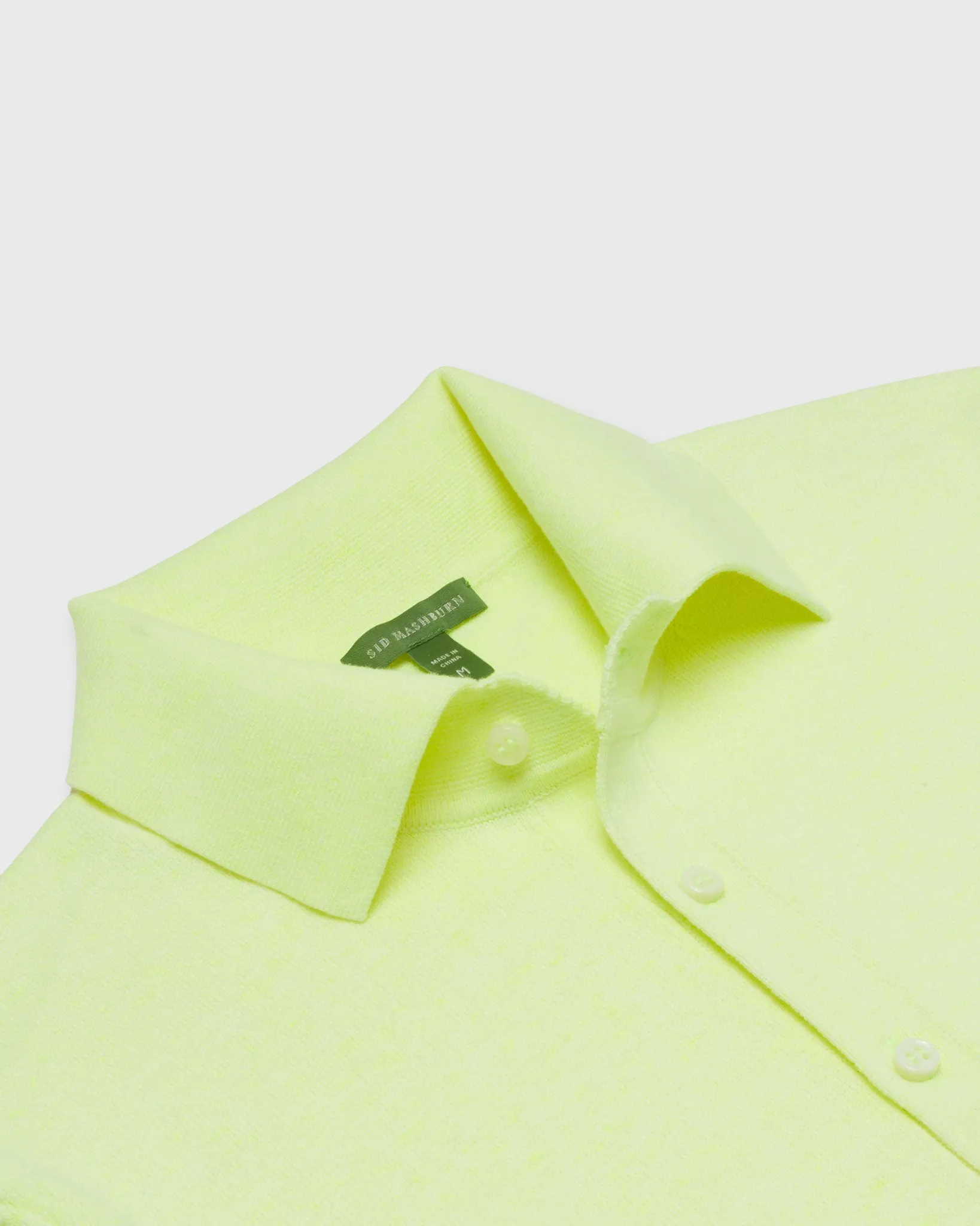 Rally Polo Sweater in Fluo Yellow Cotton
