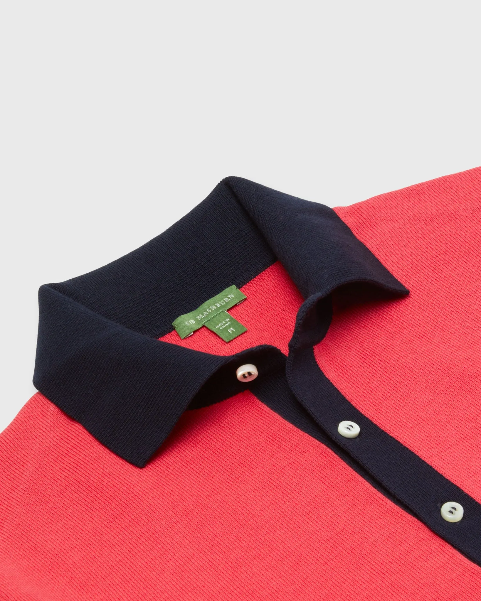 Rally Polo Sweater in Watermelon/Navy/Chalk Cotton
