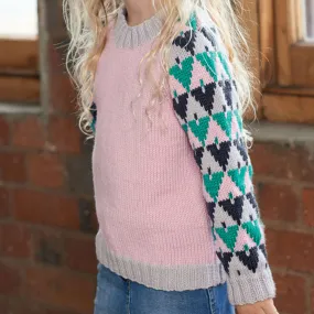 Red Heart Knit Kid's Graphic Pullover