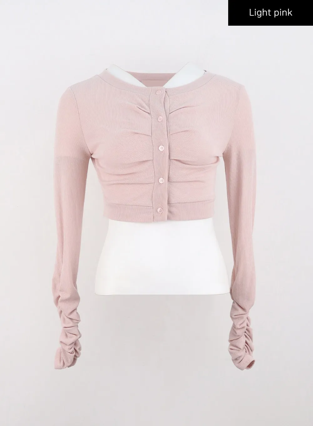 Ruched Button Down Cardigan CO319