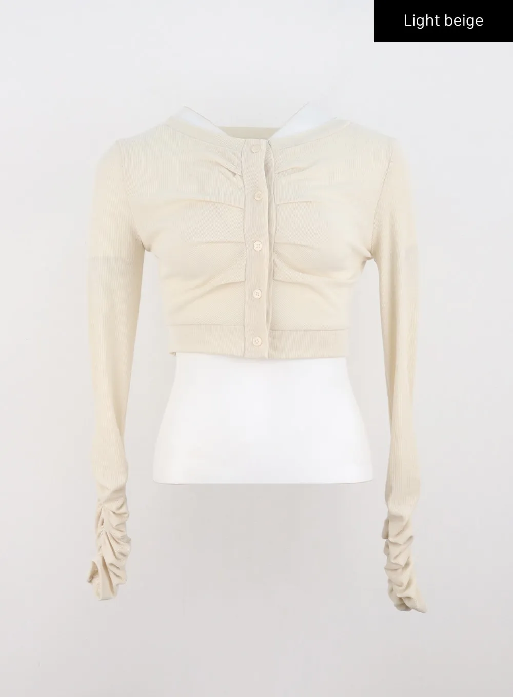 Ruched Button Down Cardigan CO319