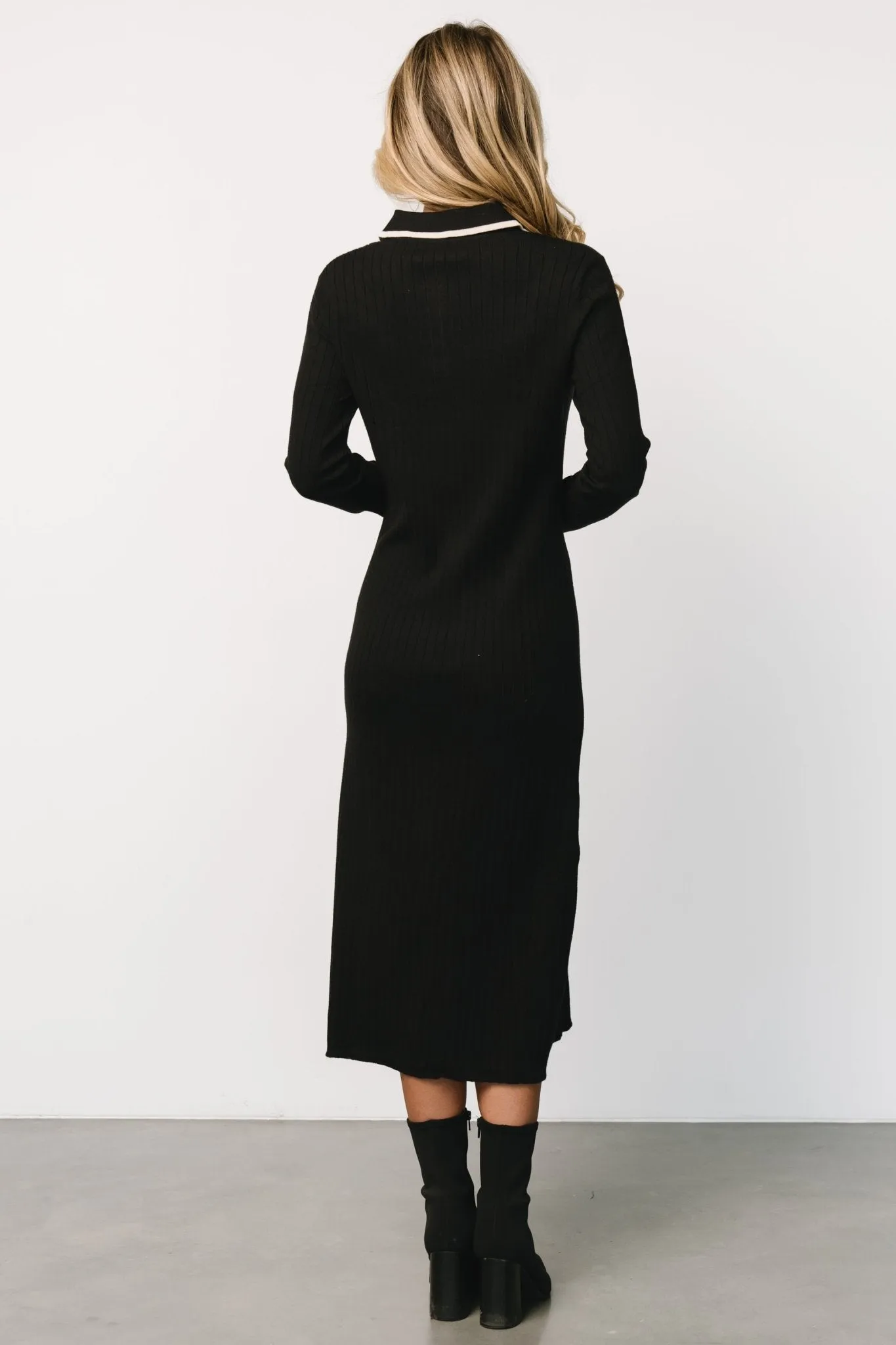Shantel Polo Dress | Black   Cream