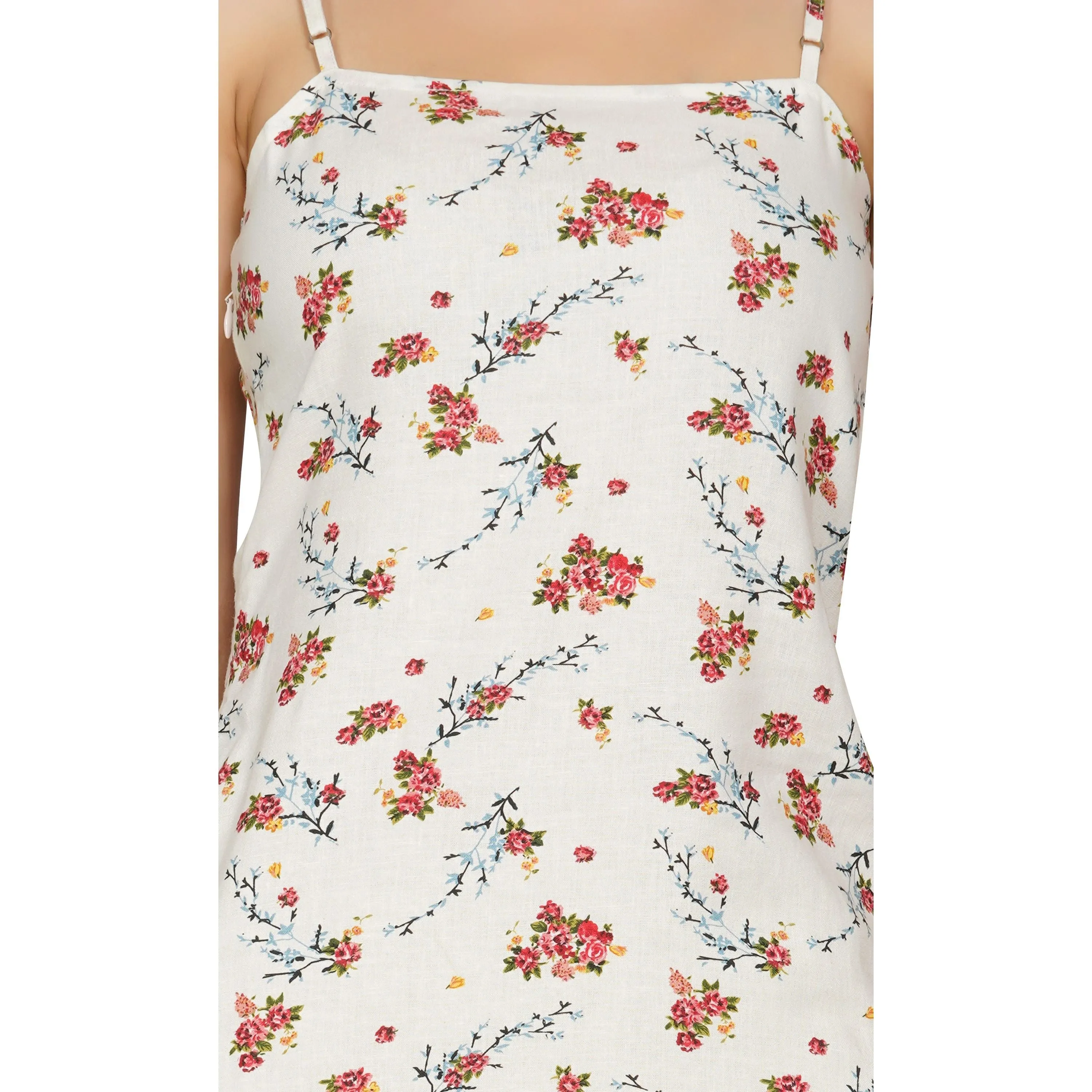 SLAY. Women's Linen Floral Print Slip Dress