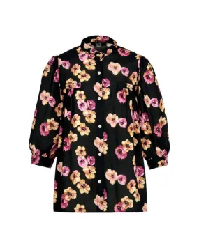 Smythe Shirred Pocket Blouse Black Multi