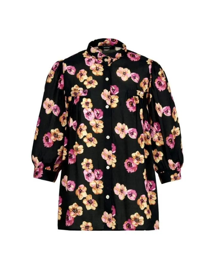 Smythe Shirred Pocket Blouse Black Multi