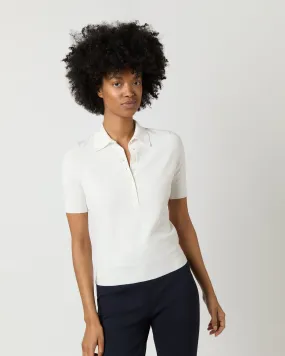 Tasha Polo Sweater in Chalk Ice Cotton