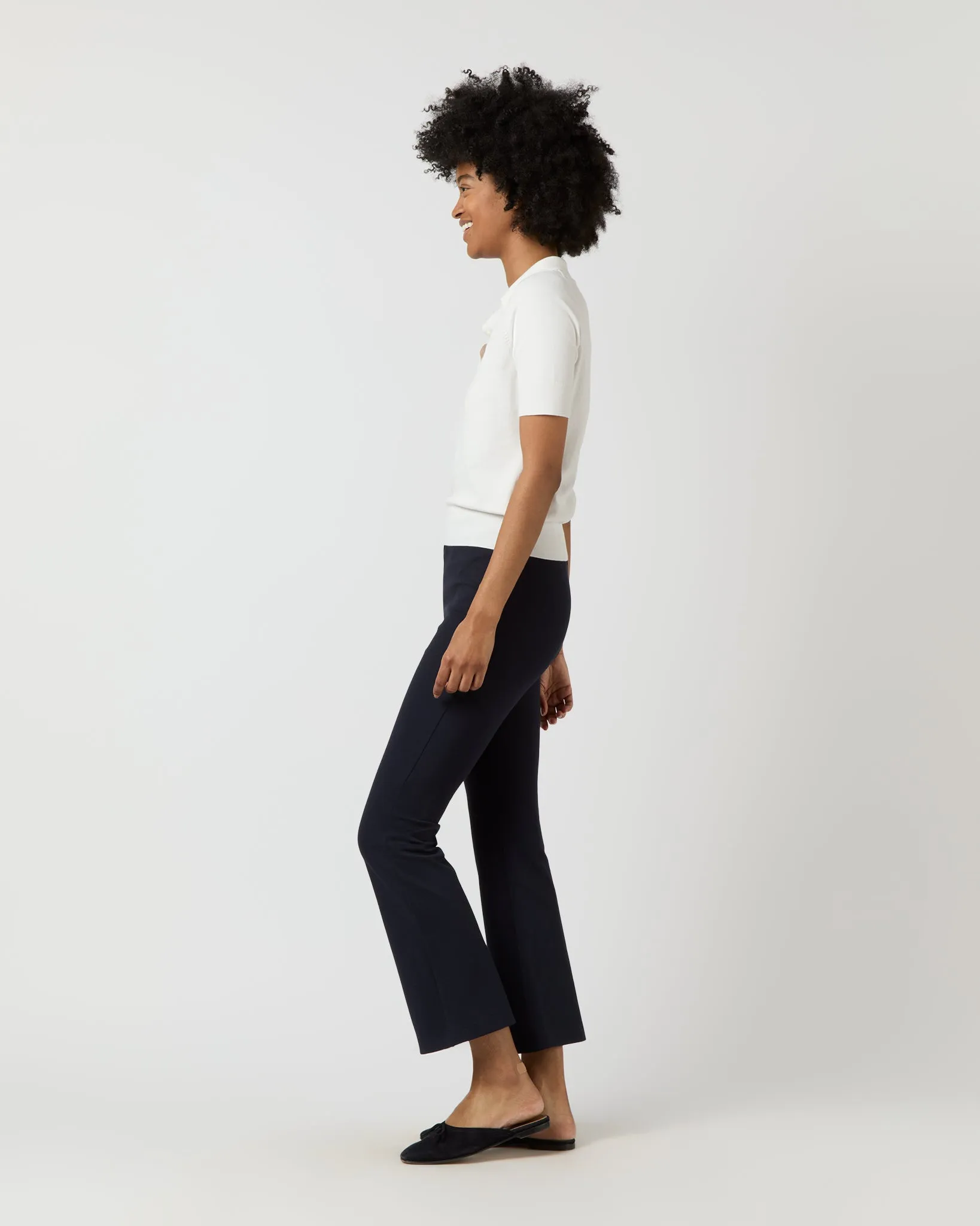 Tasha Polo Sweater in Chalk Ice Cotton