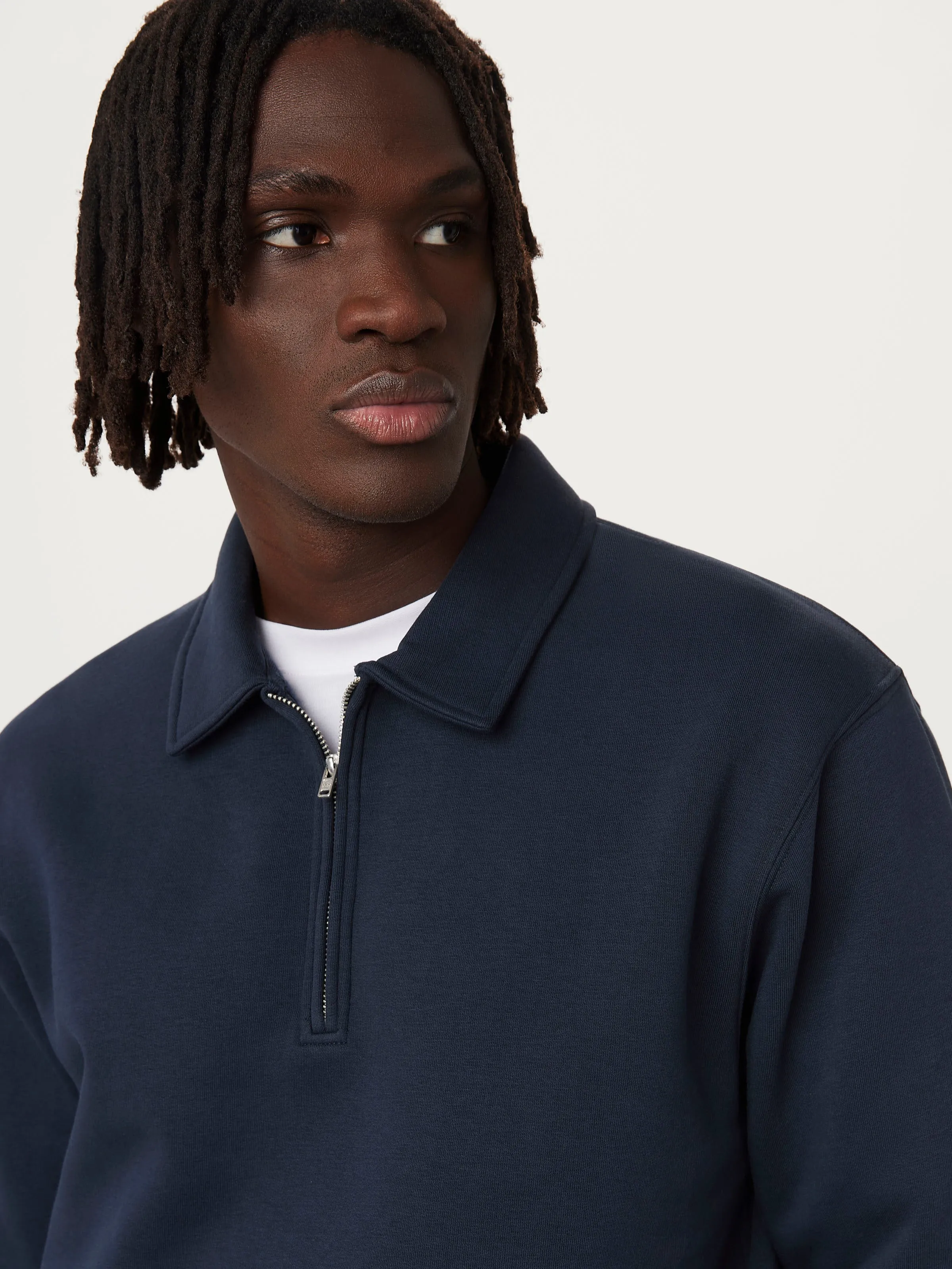 The Fleece Half-Zip Sweatshirt in Deep Blue