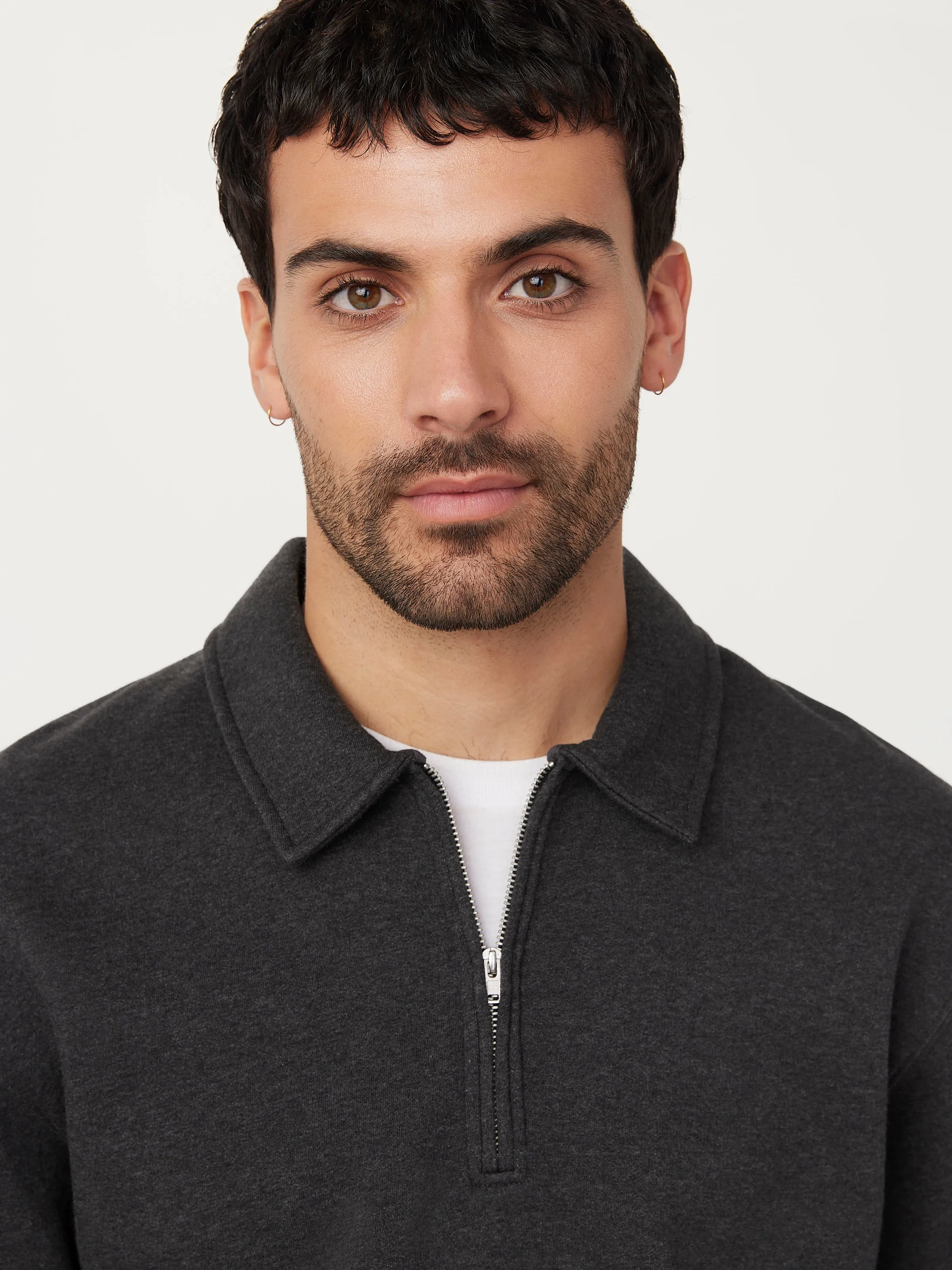 The Fleece Half-Zip Sweatshirt in Grey Black