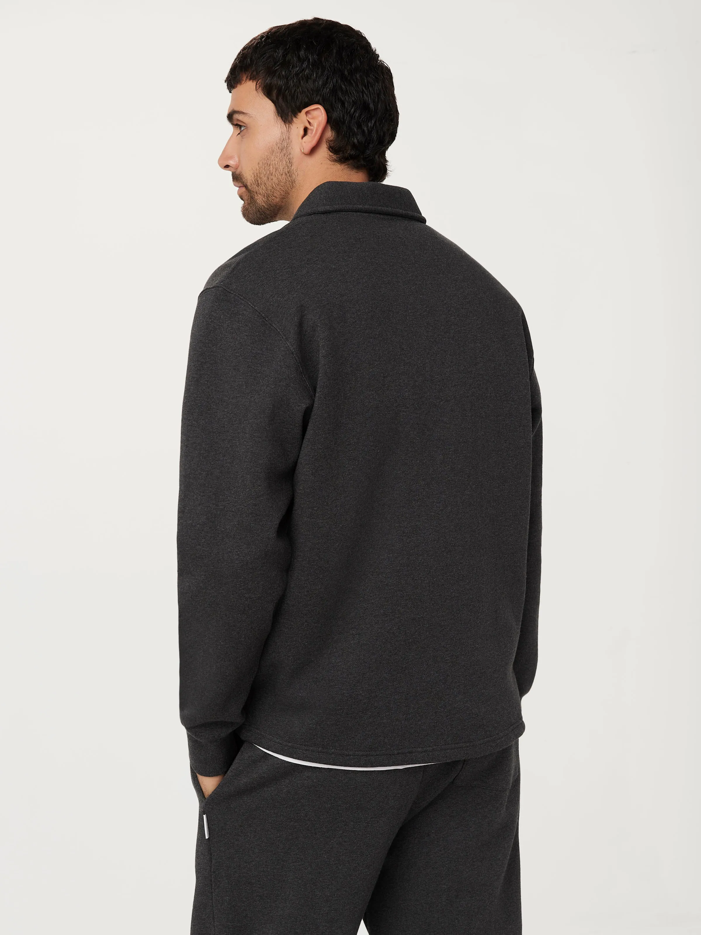 The Fleece Half-Zip Sweatshirt in Grey Black
