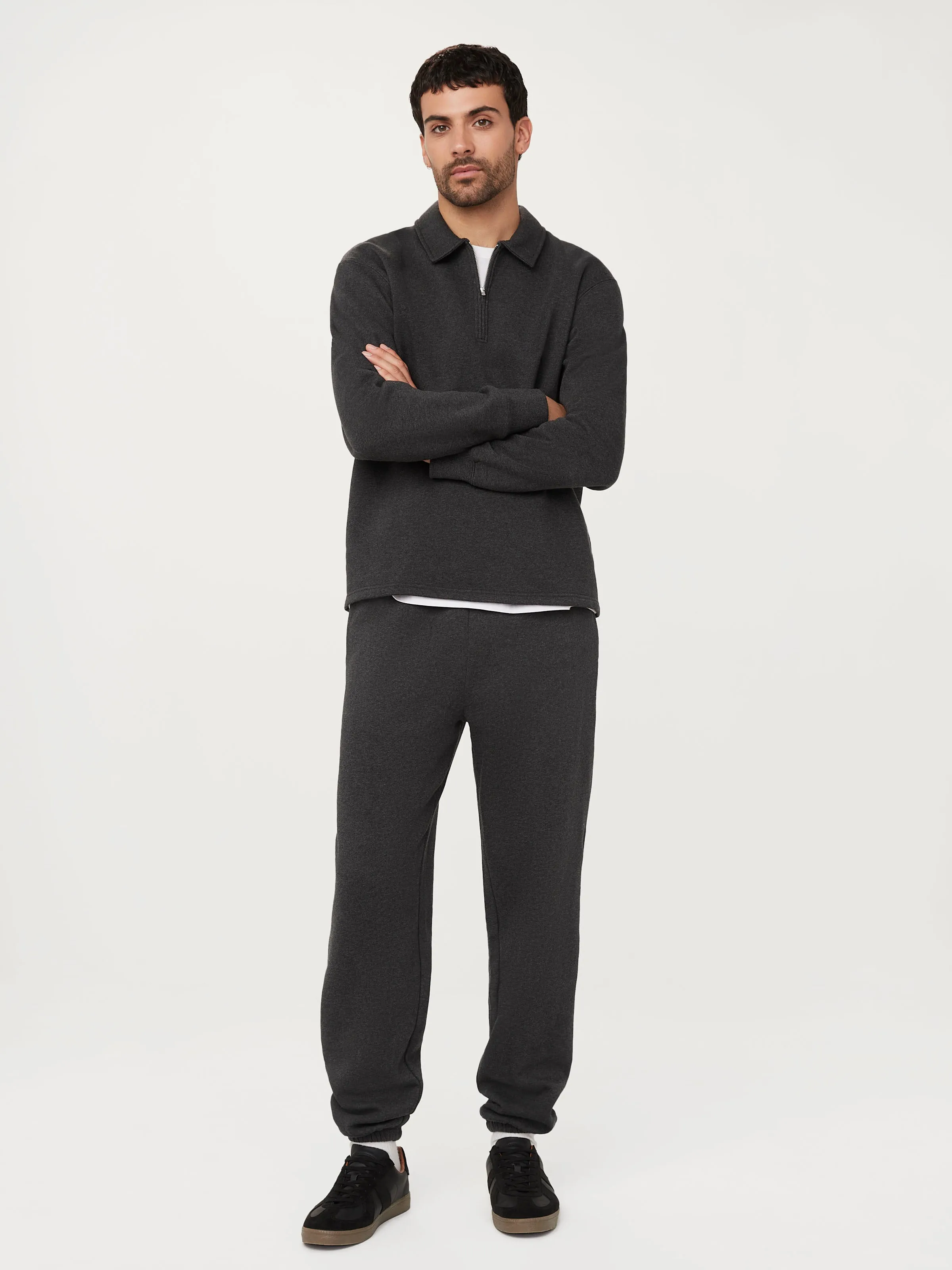 The Fleece Half-Zip Sweatshirt in Grey Black