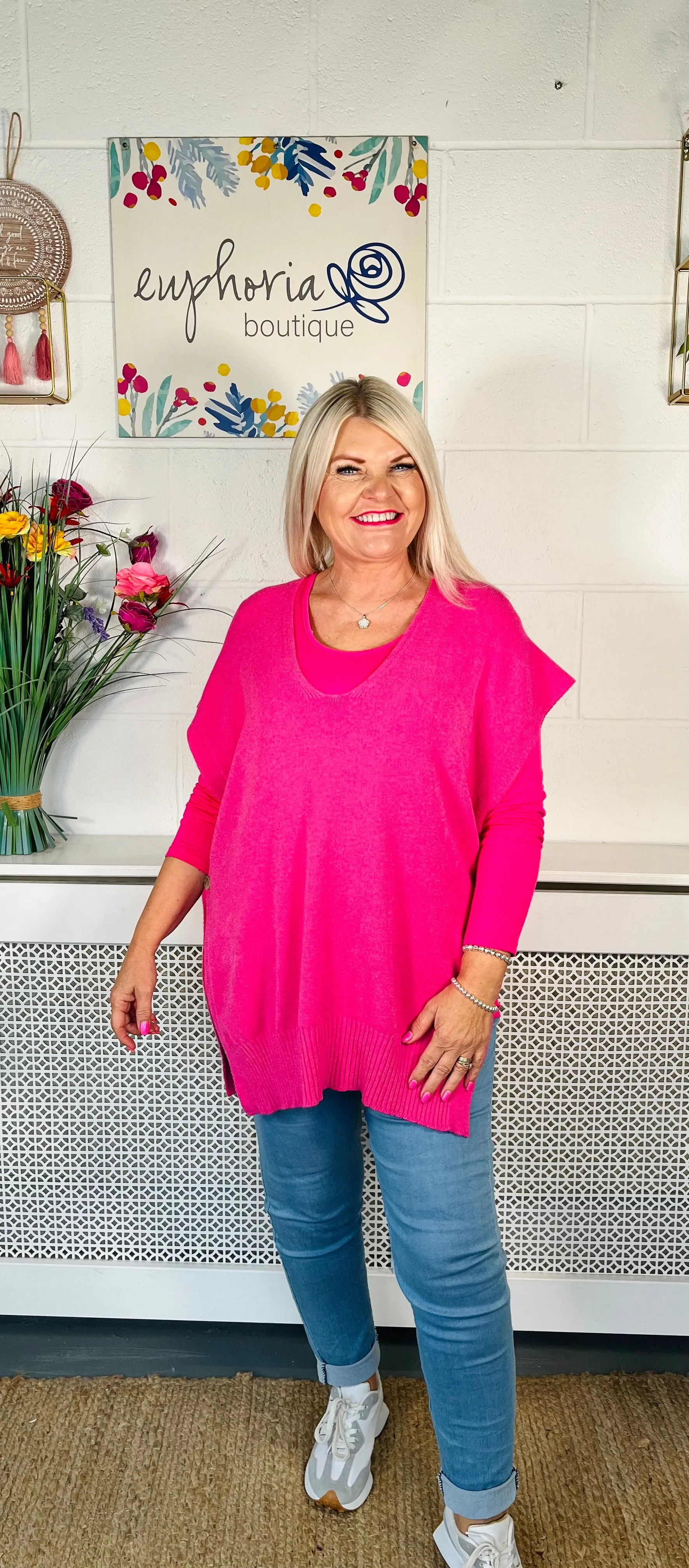 Vermont Tank Knit - Lipstick Pink