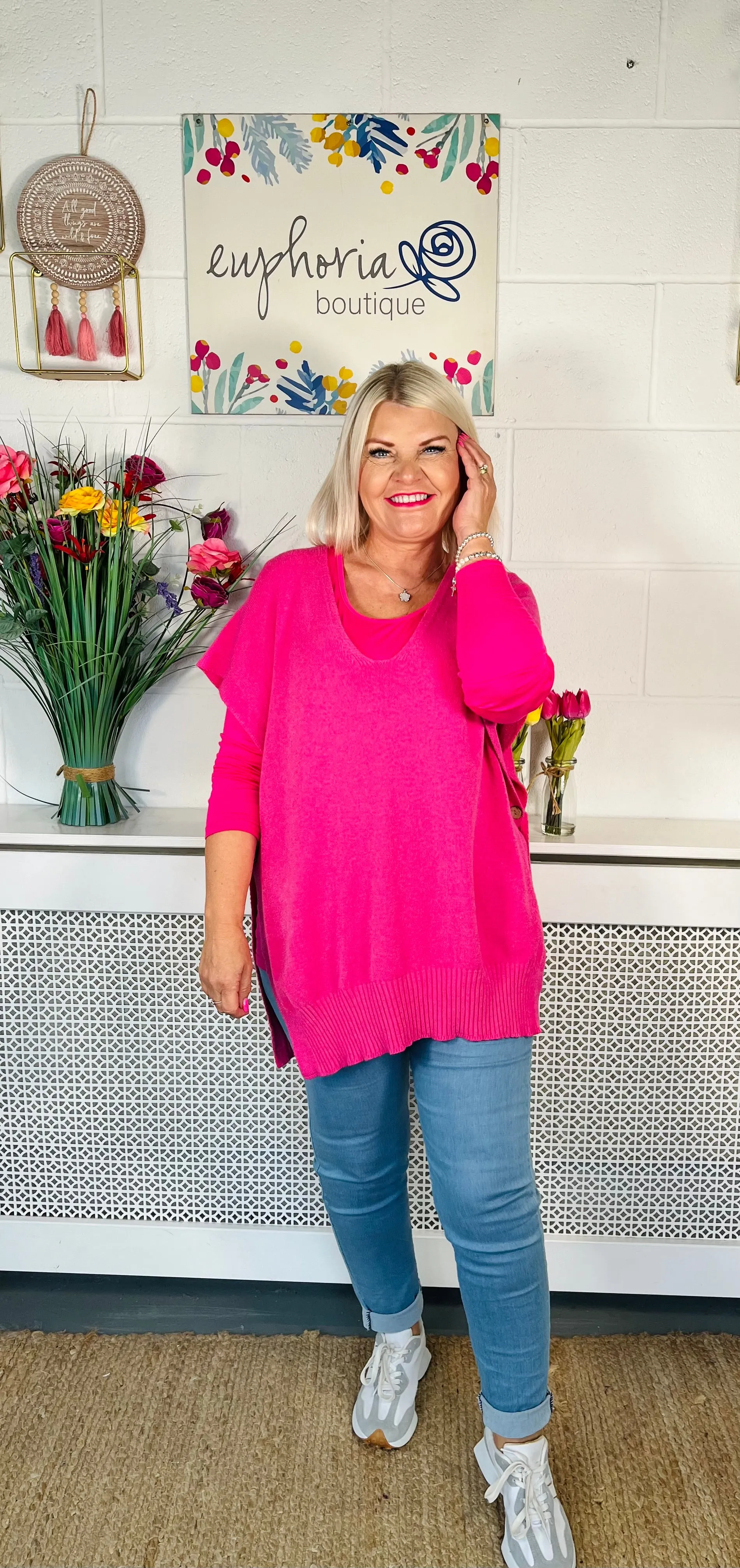 Vermont Tank Knit - Lipstick Pink