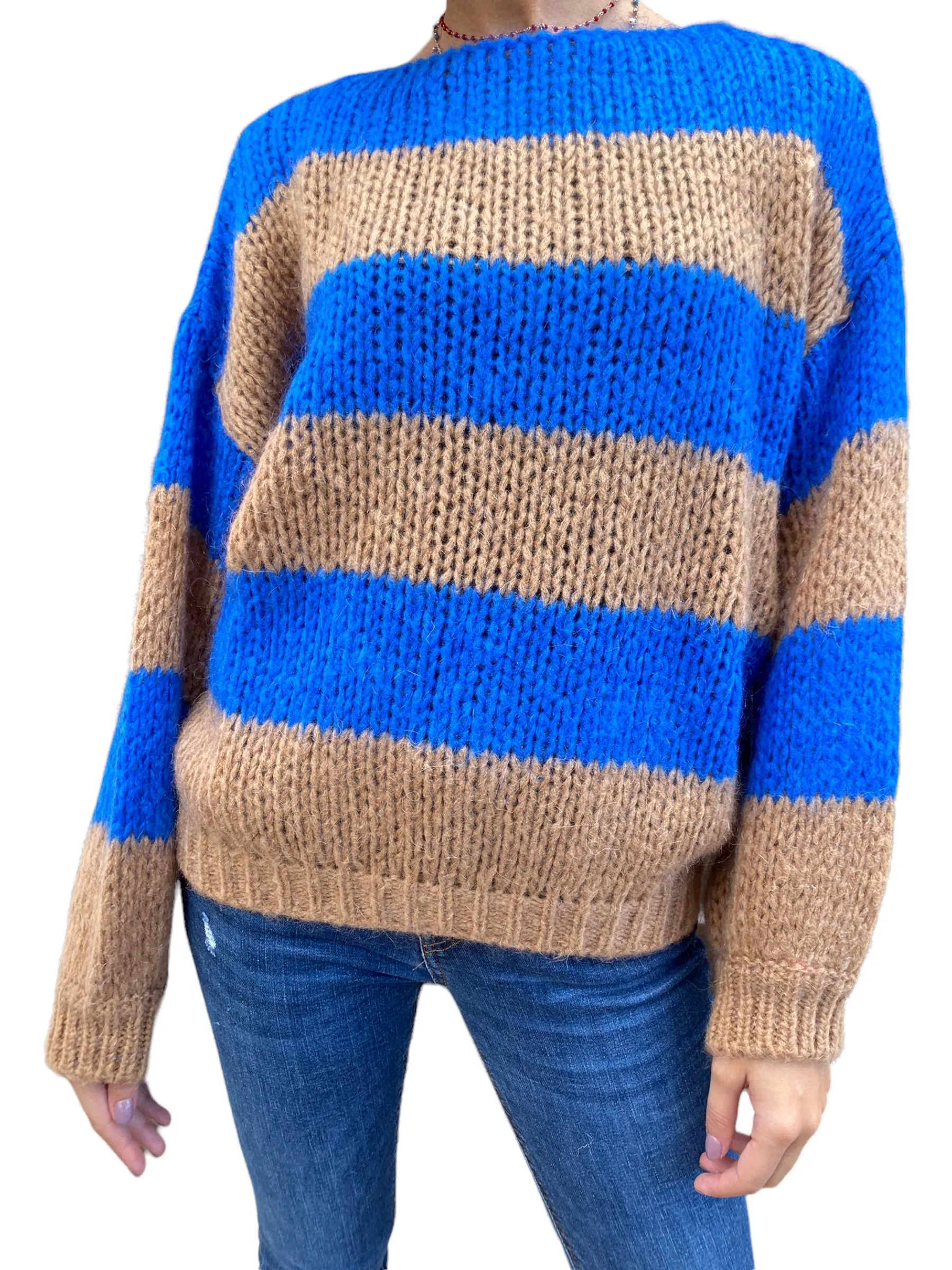 Vicolo camel/ royal pullover